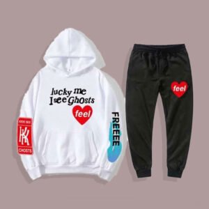 Kanye Lucky Me I See Ghosts Hoodies With Pants White/Black